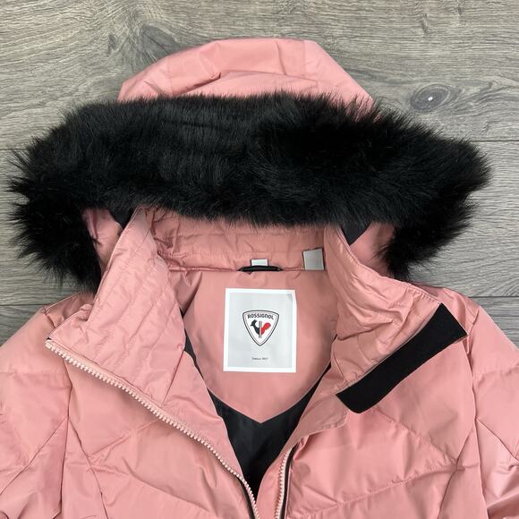 Rossignol Jacket Sz XL Womens Cooper Pink Staci Pearly Full Zip Black Winter - Picture 8 of 16